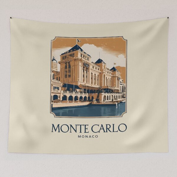 Item preview, A Vintage Travel Illustration of Monte Carlo - Monaco  designed and sold by GoodOldVintage.