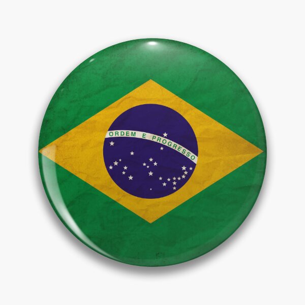 Item preview, Vintage Brazil Flag Design – Retro Look – Square Motif designed and sold by KolbaVison.