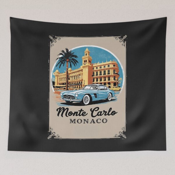Item preview, A Vintage Travel Illustration of Monte Carlo - Monaco  designed and sold by GoodOldVintage.
