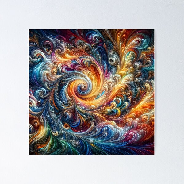 Item preview, Vibrant Swirling Fractal Art  Colorful Abstract Digital Design designed and sold by FusionGaze.