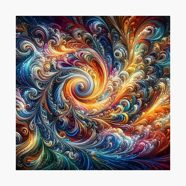 Item preview, Vibrant Swirling Fractal Art  Colorful Abstract Digital Design designed and sold by FusionGaze.