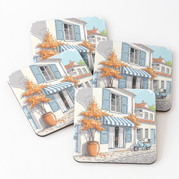 Item preview, Charming Café Street Scene - Floral Delight designed and sold by PhotiniaART.