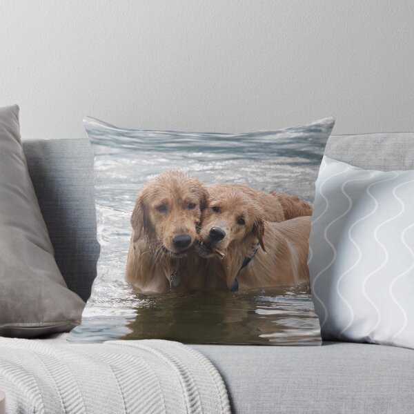 Item preview, Two Swimming Golden Retrievers In Lake George designed and sold by andymars.