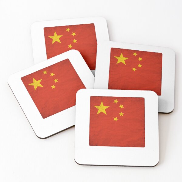 Item preview, Vintage China Flag Design – Retro Look – Square Motif designed and sold by KolbaVison.