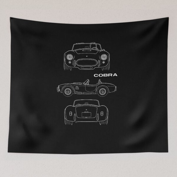 Item preview, 1966 Shelby Cobra Blueprint Style Line Art – Classic Roadster Muscle Car Illustration designed and sold by TheArtOfCar.
