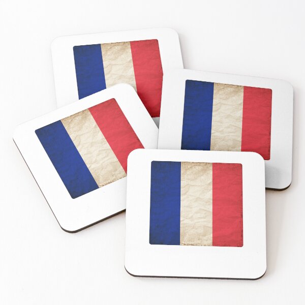 Item preview, Vintage France Flag Design – Retro Look – Square Motif designed and sold by KolbaVison.