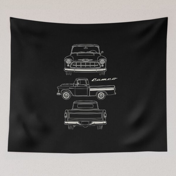 Item preview, 1957 Chevy Cameo Line Art – Classic Pickup Truck Blueprint Illustration designed and sold by TheArtOfCar.