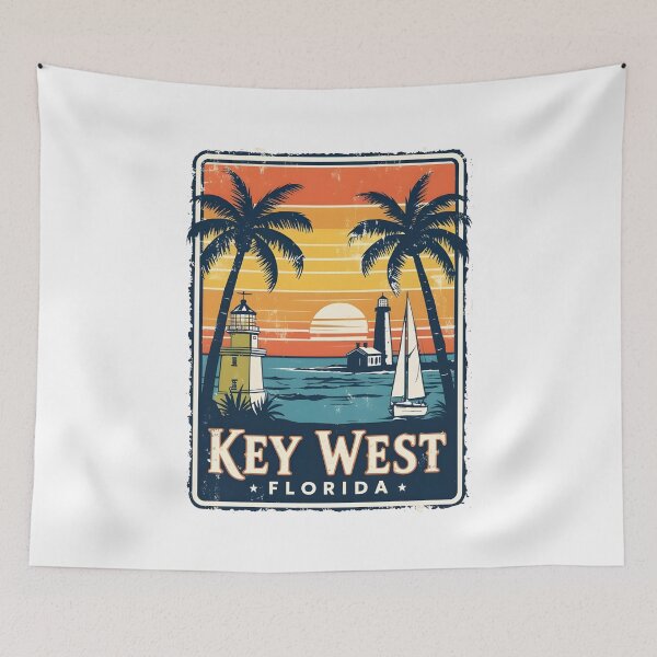 Item preview, A Vintage Illustration of Key West - Florida - US  designed and sold by GoodOldVintage.