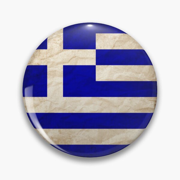 Item preview, Vintage Greece Flag Design – Retro Look – Square Motif designed and sold by KolbaVison.