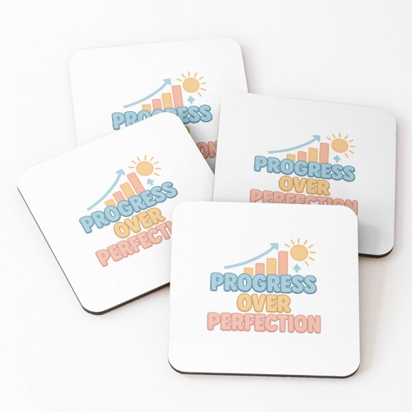 Item preview, Progress Over Perfection – Motivational Pastel 3D Quote with Growth Chart designed and sold by Drawevo.