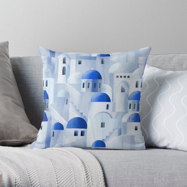 Santorini island in the Greece Throw Pillow