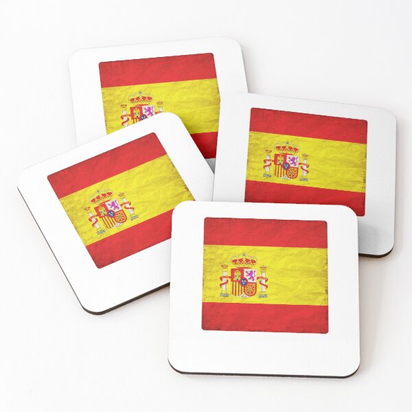 Item preview, Vintage Spain Flag Design – Retro Look – Square Motif designed and sold by KolbaVison.