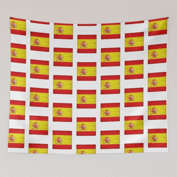 Item preview, Vintage Spain Flag Design – Retro Look – Square Motif designed and sold by KolbaVison.