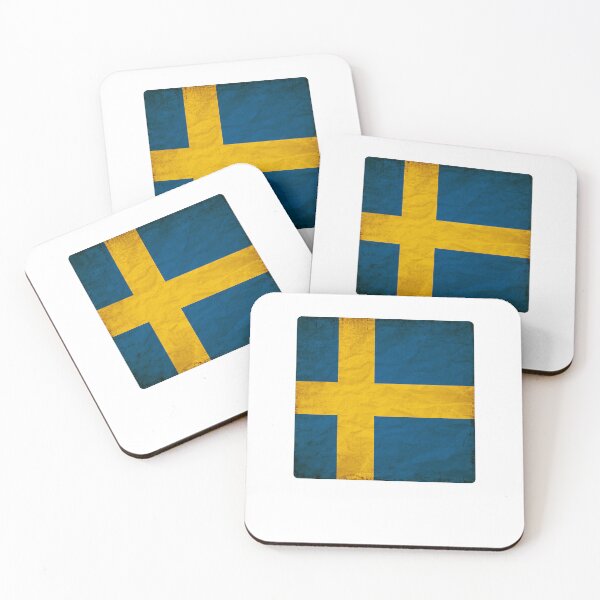 Item preview, Vintage Sweden Flag Design – Retro Look – Square Motif designed and sold by KolbaVison.