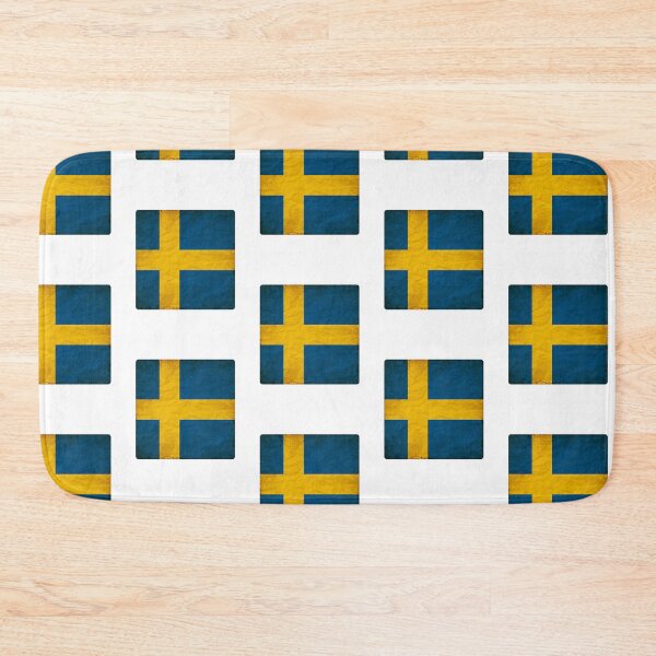 Item preview, Vintage Sweden Flag Design – Retro Look – Square Motif designed and sold by KolbaVison.