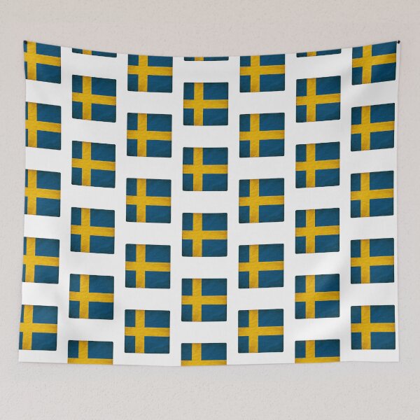 Item preview, Vintage Sweden Flag Design – Retro Look – Square Motif designed and sold by KolbaVison.