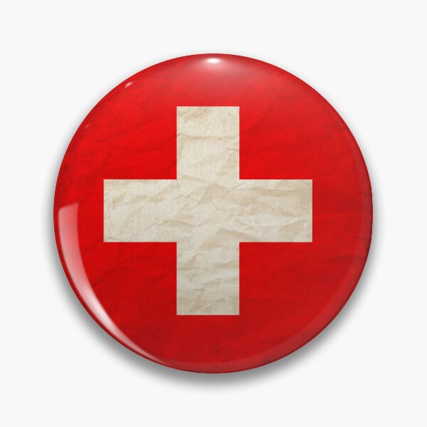 Item preview, Vintage Switzerland Flag Design – Retro Look – Square Motif designed and sold by KolbaVison.