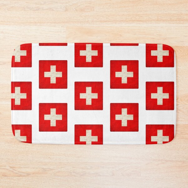 Item preview, Vintage Switzerland Flag Design – Retro Look – Square Motif designed and sold by KolbaVison.