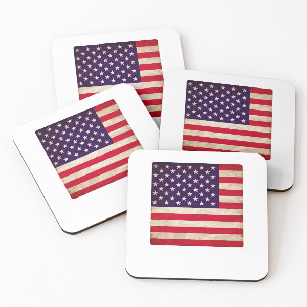 Item preview, Vintage USA Flag Design – Retro Look – Square Motif designed and sold by KolbaVison.
