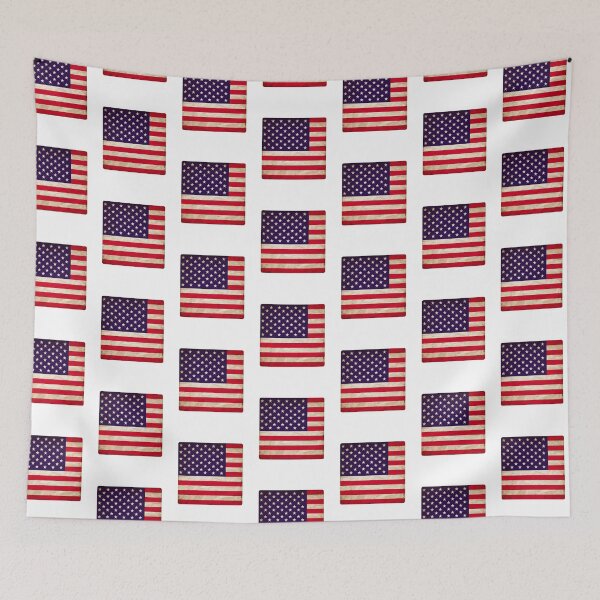 Item preview, Vintage USA Flag Design – Retro Look – Square Motif designed and sold by KolbaVison.