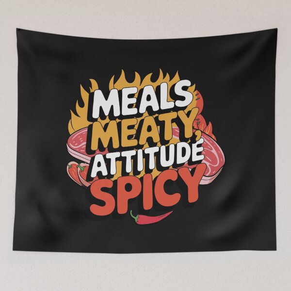 Item preview, Hot and Meaty Funny Food Quote designed and sold by Bliss Find And Design.