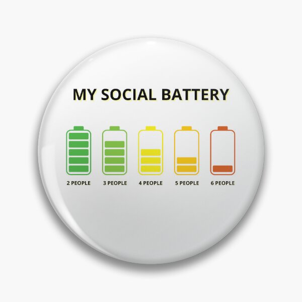 Item preview, My Social Battery – Funny Introvert Flat Design Illustration designed and sold by Arte Zen.