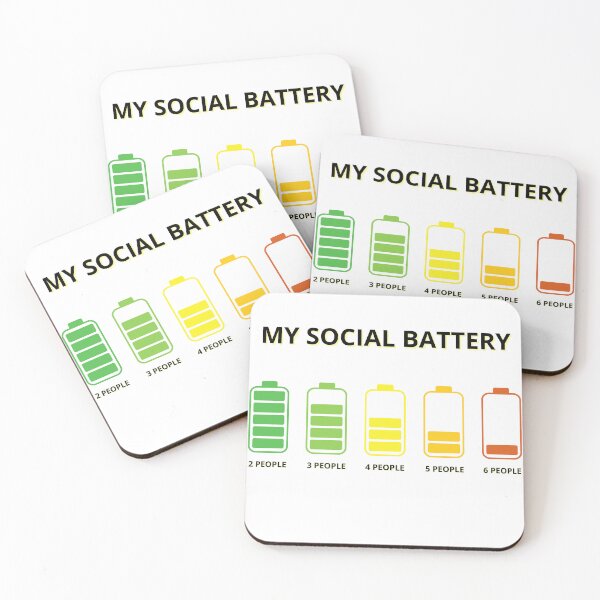 Item preview, My Social Battery – Funny Introvert Flat Design Illustration designed and sold by Arte Zen.