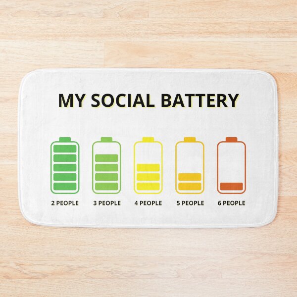 Item preview, My Social Battery – Funny Introvert Flat Design Illustration designed and sold by Arte Zen.