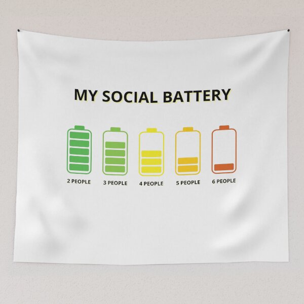 Item preview, My Social Battery – Funny Introvert Flat Design Illustration designed and sold by Arte Zen.