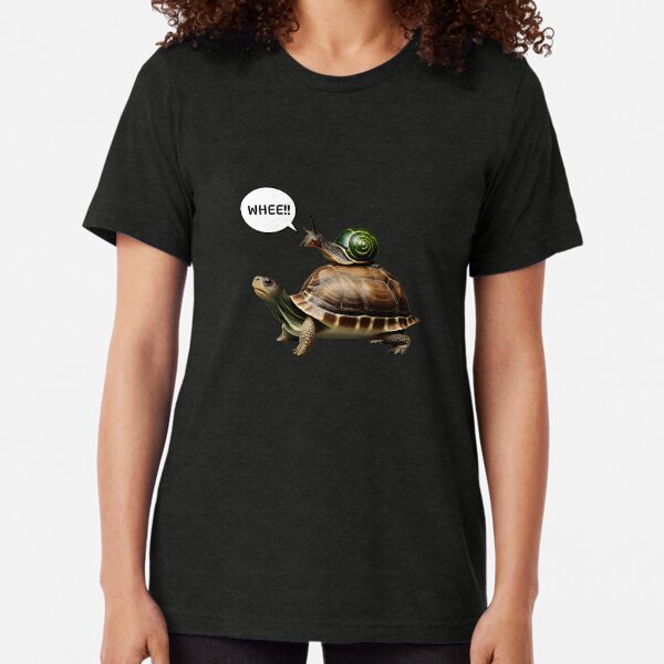 Vista previa del artículo con la obra «Caracol montado en tortuga», diseñado y vendido por BlurpDesigns.