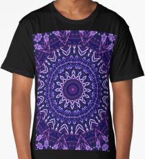 Purple Fractal Mandala Long T-Shirt