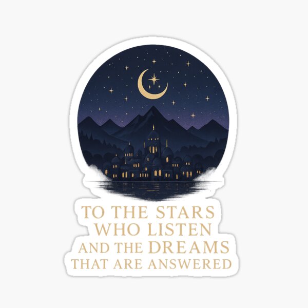 Item preview, To the Stars Who Listen – ACOTAR Night Court Fantasy Quote Design designed and sold by BrokenCrownDesigns.