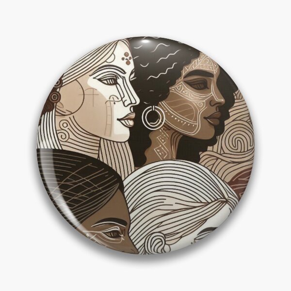 Item preview, Abstract Female Faces – AI Artwork with Bold Lines and Diverse Skin Tones for Empowering Women's Clothing and Accessories designed and sold by knalpot-design.