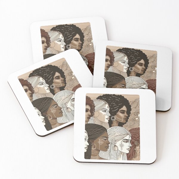 Item preview, Abstract Female Faces – AI Artwork with Bold Lines and Diverse Skin Tones for Empowering Women's Clothing and Accessories designed and sold by knalpot-design.
