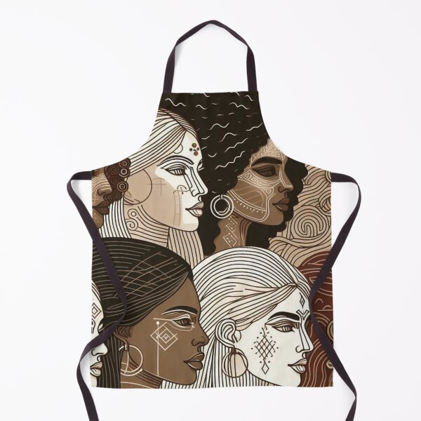 Item preview, Abstract Female Faces – AI Artwork with Bold Lines and Diverse Skin Tones for Empowering Women's Clothing and Accessories designed and sold by knalpot-design.