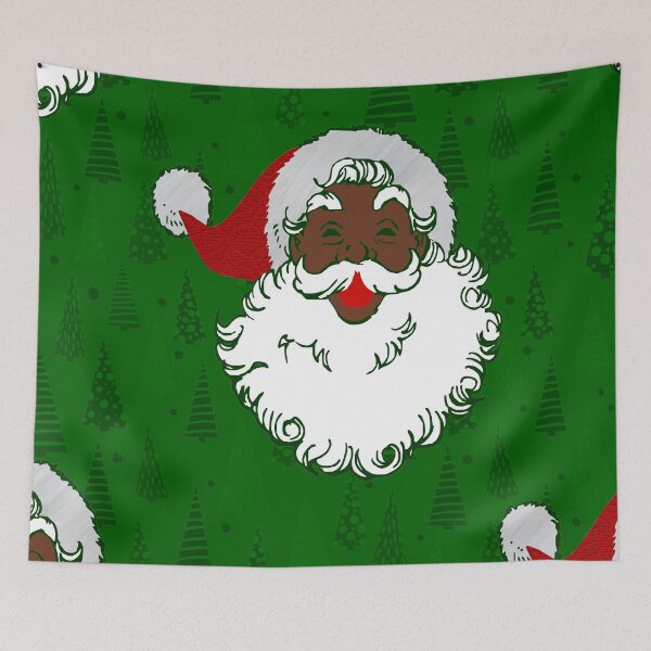 Item preview, african black santa claus christmas trees green designed and sold by Gossip Rag.