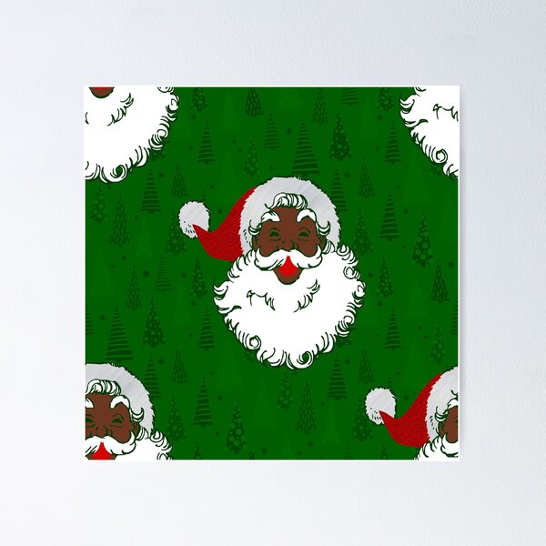 Item preview, african black santa claus christmas trees green designed and sold by Gossip Rag.