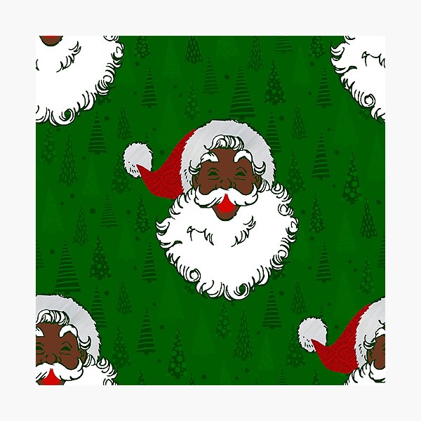 Item preview, african black santa claus christmas trees green designed and sold by Gossip Rag.