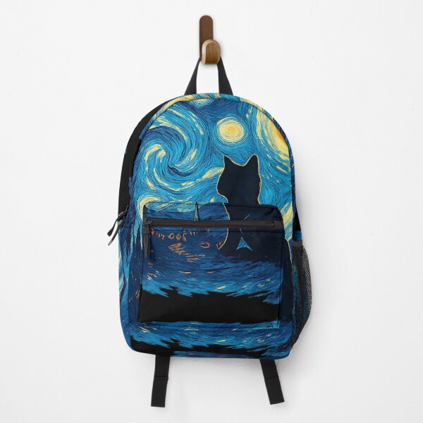 Item preview, Starry Night Cat – Van Gogh Inspired Cat Art designed and sold by Sandy's Cheeky Studio.