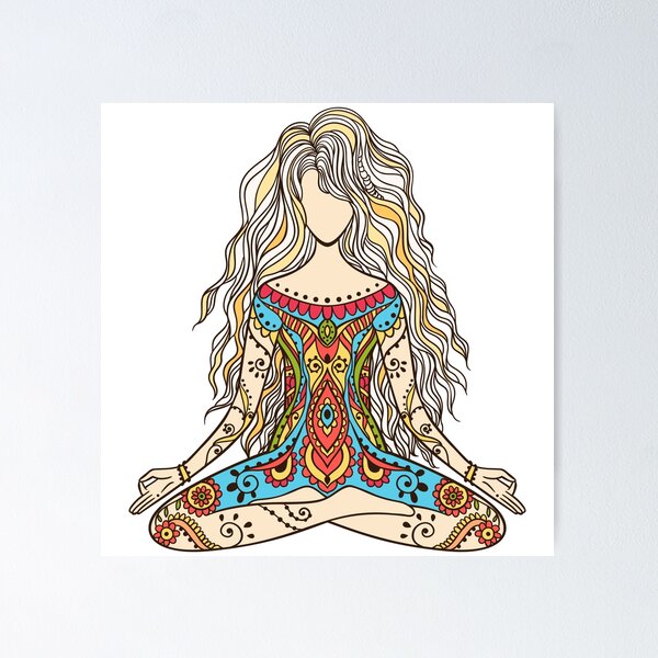 Item preview, Yoga Goddess in Lotus Meditation Position with Gyan Hand Mudra designed and sold by ShaktiAmara.