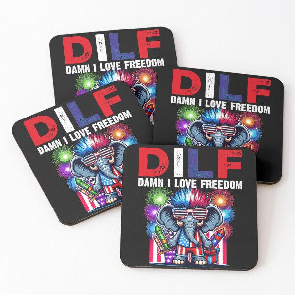 Item preview,  DILF Damn I Love Freedom Cool Patriotic Elephant Fireworks   - 4th Of July Usa Flag  designed and sold by Smix Pixels.