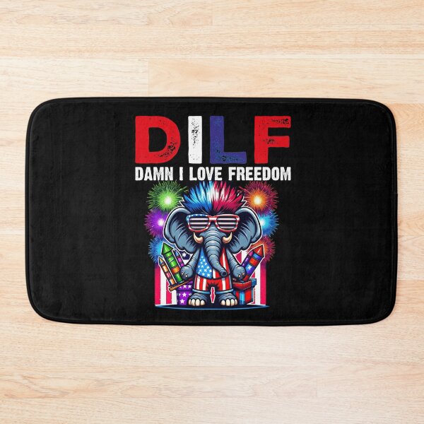 Item preview,  DILF Damn I Love Freedom Cool Patriotic Elephant Fireworks   - 4th Of July Usa Flag  designed and sold by Smix Pixels.