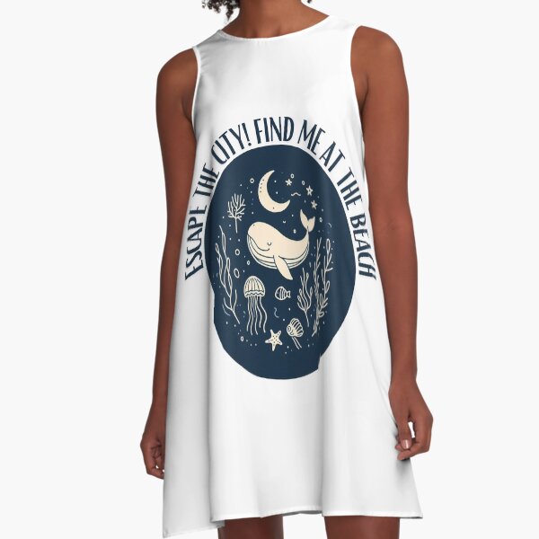Item preview, More Comfortable on the Beach #1 – AI Logo with Beach Animals and Blurred City Text for Women’s Clothing and Accessories designed and sold by knalpot-design.