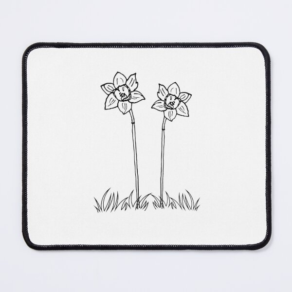 Item preview, Daffodil flower line art flower drawing flower on grass sketch designed and sold by Artstastic.