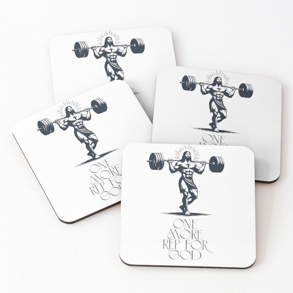Item preview, Muscular Jesus Lifting Weights – Faith and Power Gym Art designed and sold by HYSTOREGYMWEAR.