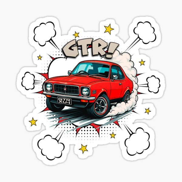 Item preview, Torana GTR XU-1 Drift King Comic Style – Australian Muscle Car Cartoon Art designed and sold by Michael van der Hoorn.