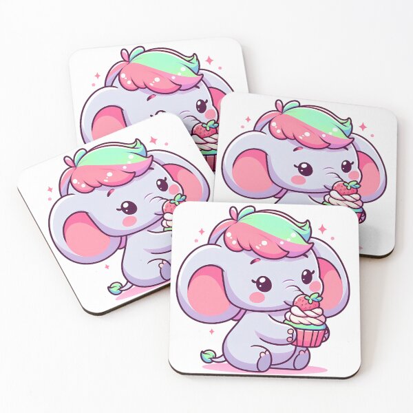 Item preview, Elephants Love Cupcake | Adorable Elephant with Sweet Treat | Whimsical Dessert-Loving Animal Art | Playful Elephant Enjoying a Cupcake | Cute and Joyful Dessert Scene designed and sold by PaintedPixels01.