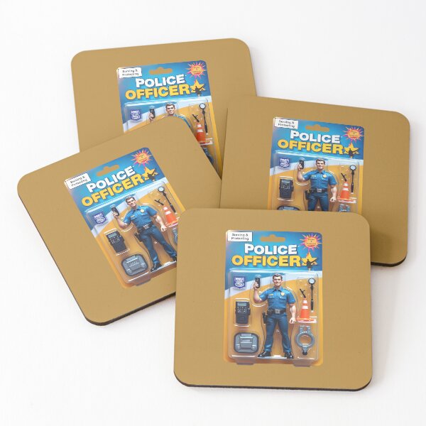 Item preview, Police Officer Action Figure - Blister Packaging Toy Art designed and sold by BrightMint.