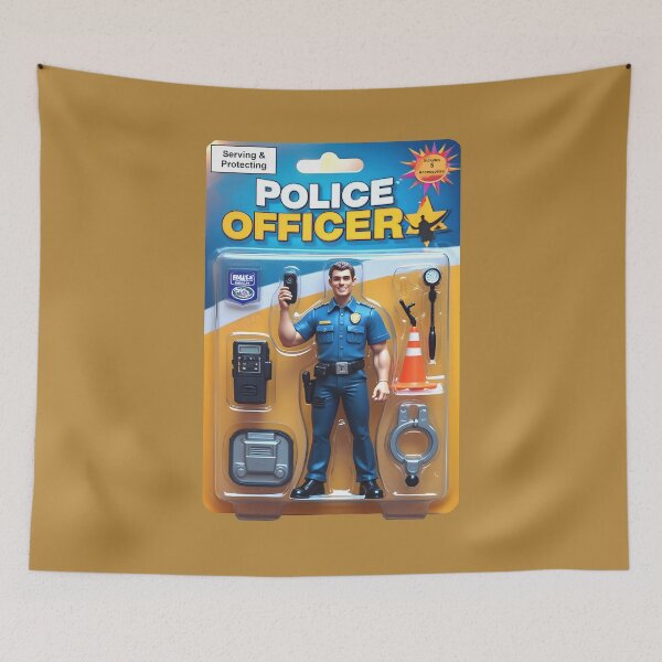 Item preview, Police Officer Action Figure - Blister Packaging Toy Art designed and sold by BrightMint.