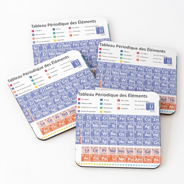 Item preview, French periodic table - tableau périodique des éléments Chemistry designed and sold by EmeraldeaArt.